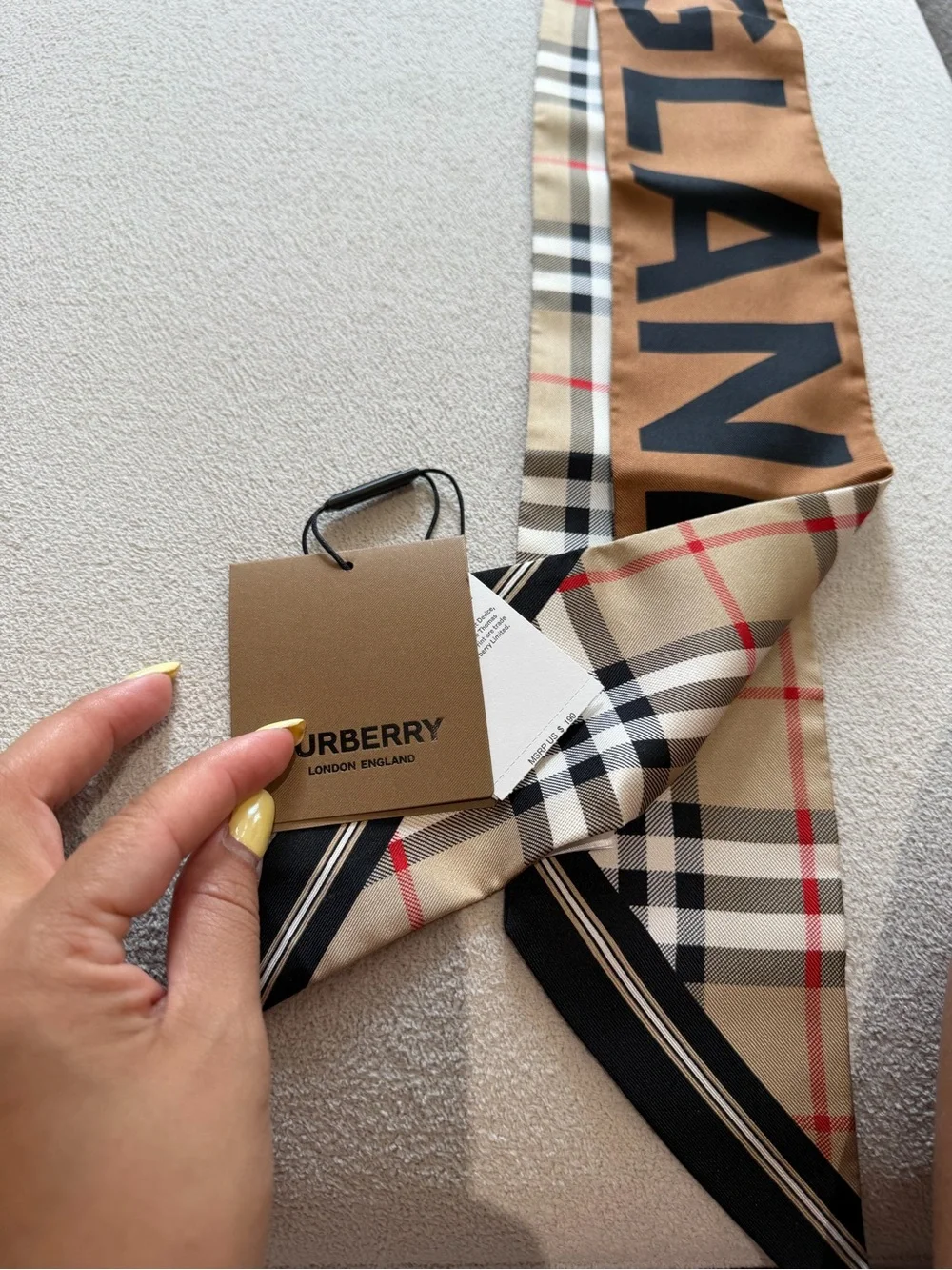 Burberry vintage check skinny scarf